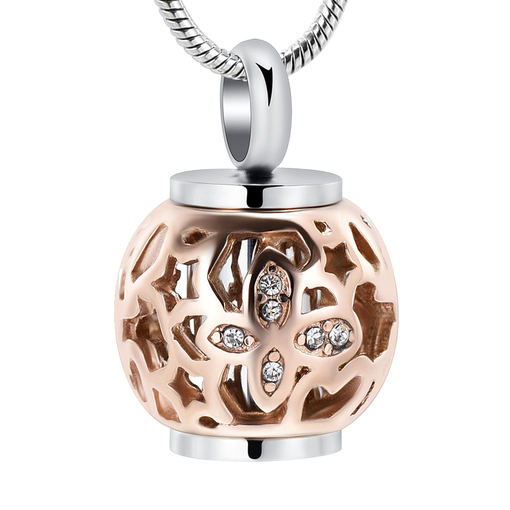 Lantern Urn Pendant Rose Gold Tone