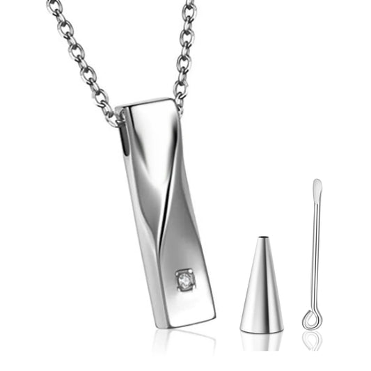 Twist Bar Cremation Urn Necklace