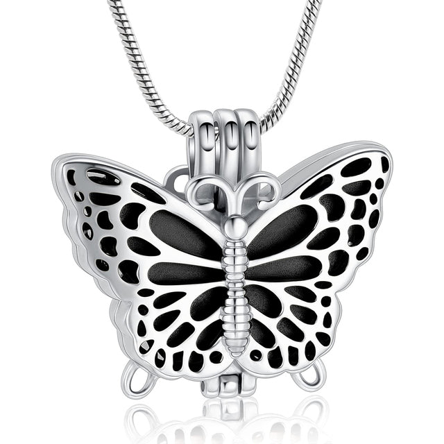 Butterfly Urn Pendant Black