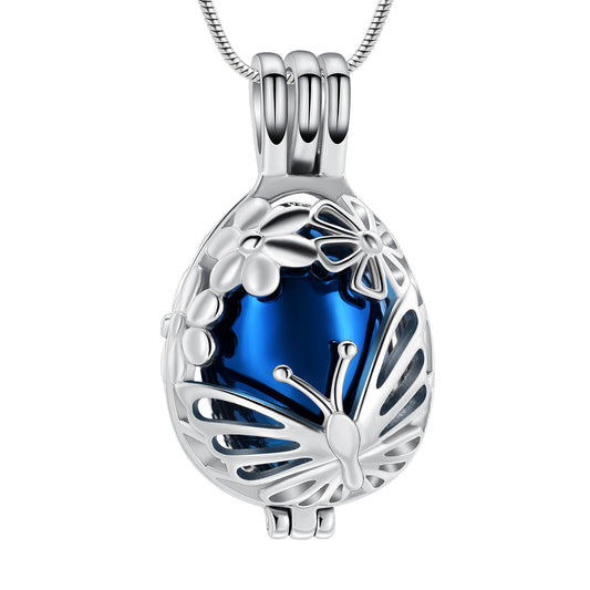 Butterfly Egg Urn Pendant Blue