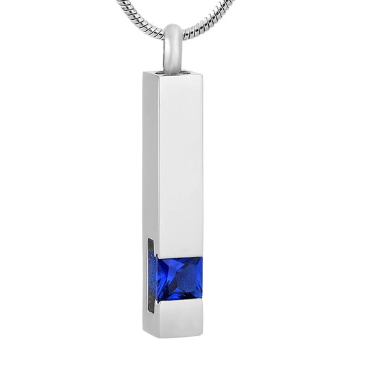 Column Pendant with Ocean Blue Stone