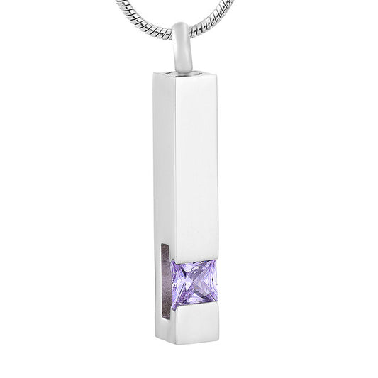 Column Pendant with Purple Stone