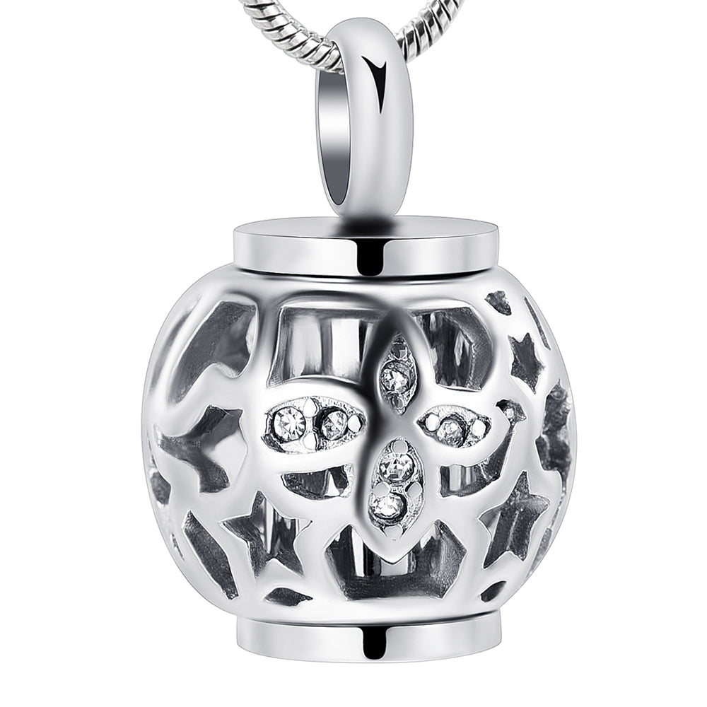 Lantern Urn Pendant Silver Tone