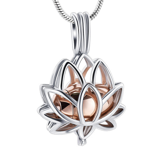 Lotus Urn Pendant Rose Gold Tone