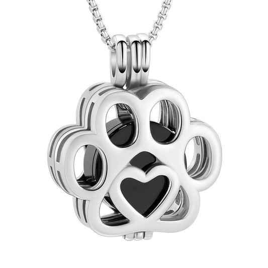 Paw Print Urn Pendant Black