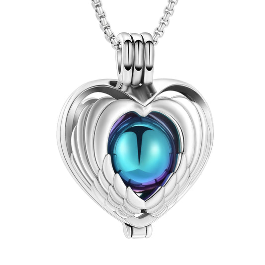 Winged Heart Orb Pendant Rainbow