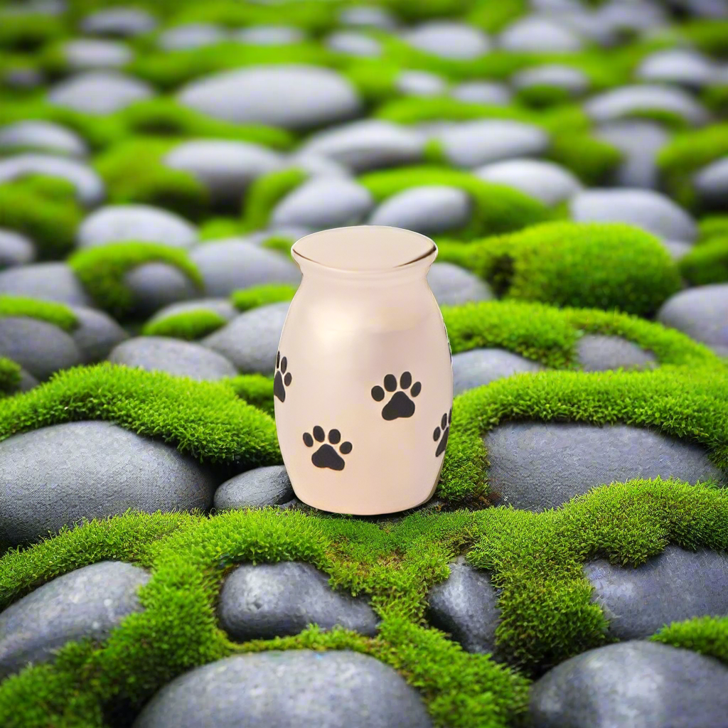 Paw Print 30mm Thimble Urn Rose Gold Tone