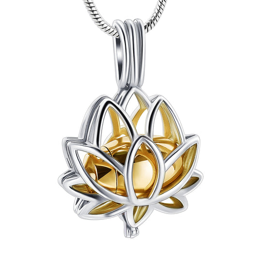 Lotus Urn Pendant Gold Tone