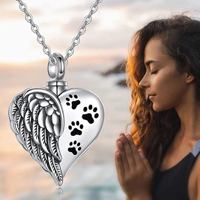 Angel Wings Pet Memorial Necklace