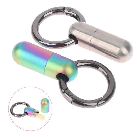 Titanium Alloy Pill Container Keychain