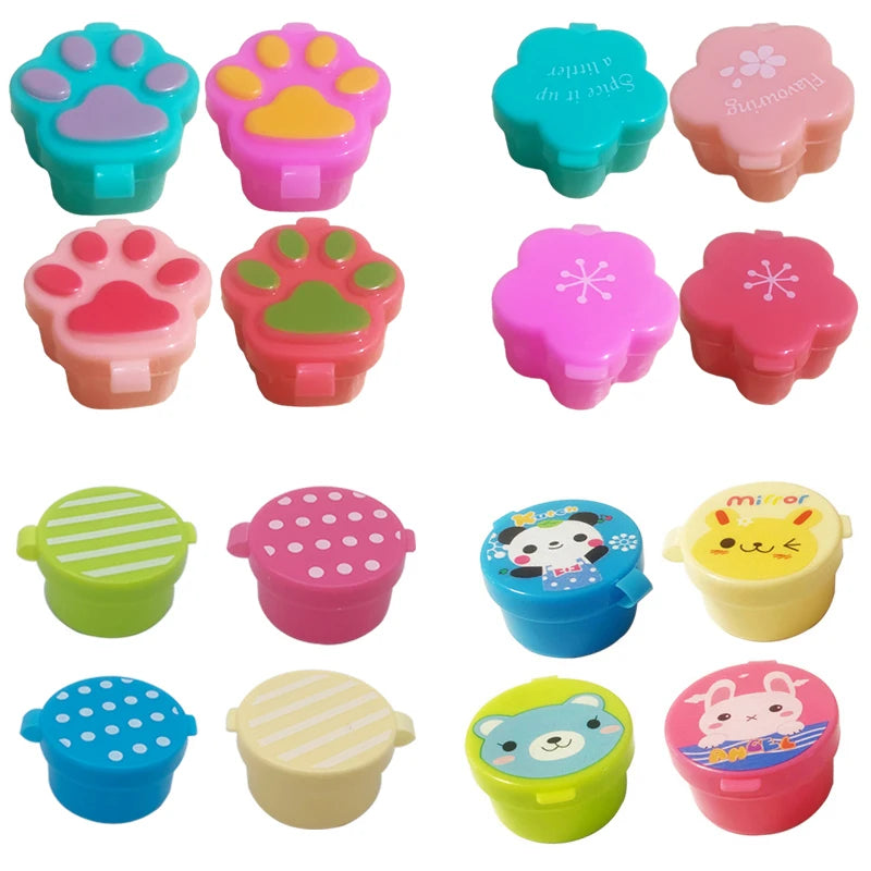 16pcs Cartoon Sauce Bottle Mini Bento Box